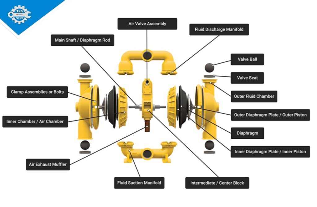 Cấu tạo bơm màng khí nén